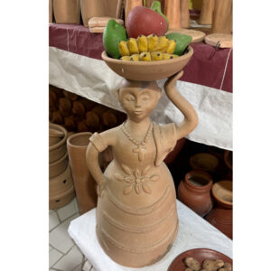 Carmen Miranda Clay Sculpture Handmade Brazilian Folk Art Decor Olaria TTY - raffia objects home decor