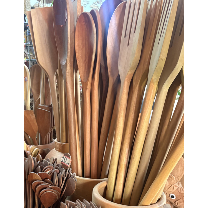 Large wooden Fork 19.69 (in) Pottery Mn - raffia objects home decor