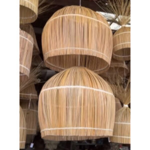 Curvy Raffia Pendant Light – Handmade Brazilian Natural Fiber Ceiling Fixture Olaria ARTFDJ - raffia objects home decor