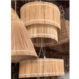Cylindrical 3-Tier Raffia Pendant Light – Handmade Brazilian Natural Fiber Ceiling Lamp Olaria ARTFDJ - raffia objects home decor