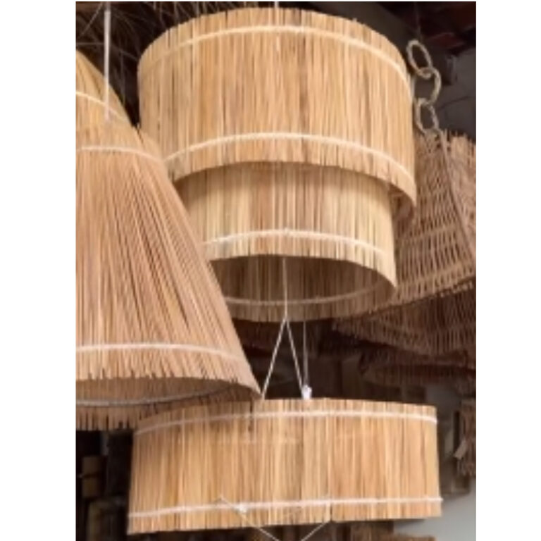 Cylindrical 3-Tier Raffia Pendant Light – Handmade Brazilian Natural Fiber Ceiling Lamp Olaria ARTFDJ - raffia objects home decor