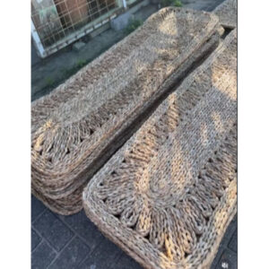 Raffia Braided Rectangle Rug Handmade Natural Fiber Home Decor Olaria ARTFDJ - raffia objects home decor