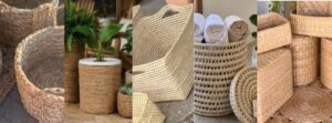 Natural Fiber Baskets - raffia objects home decor