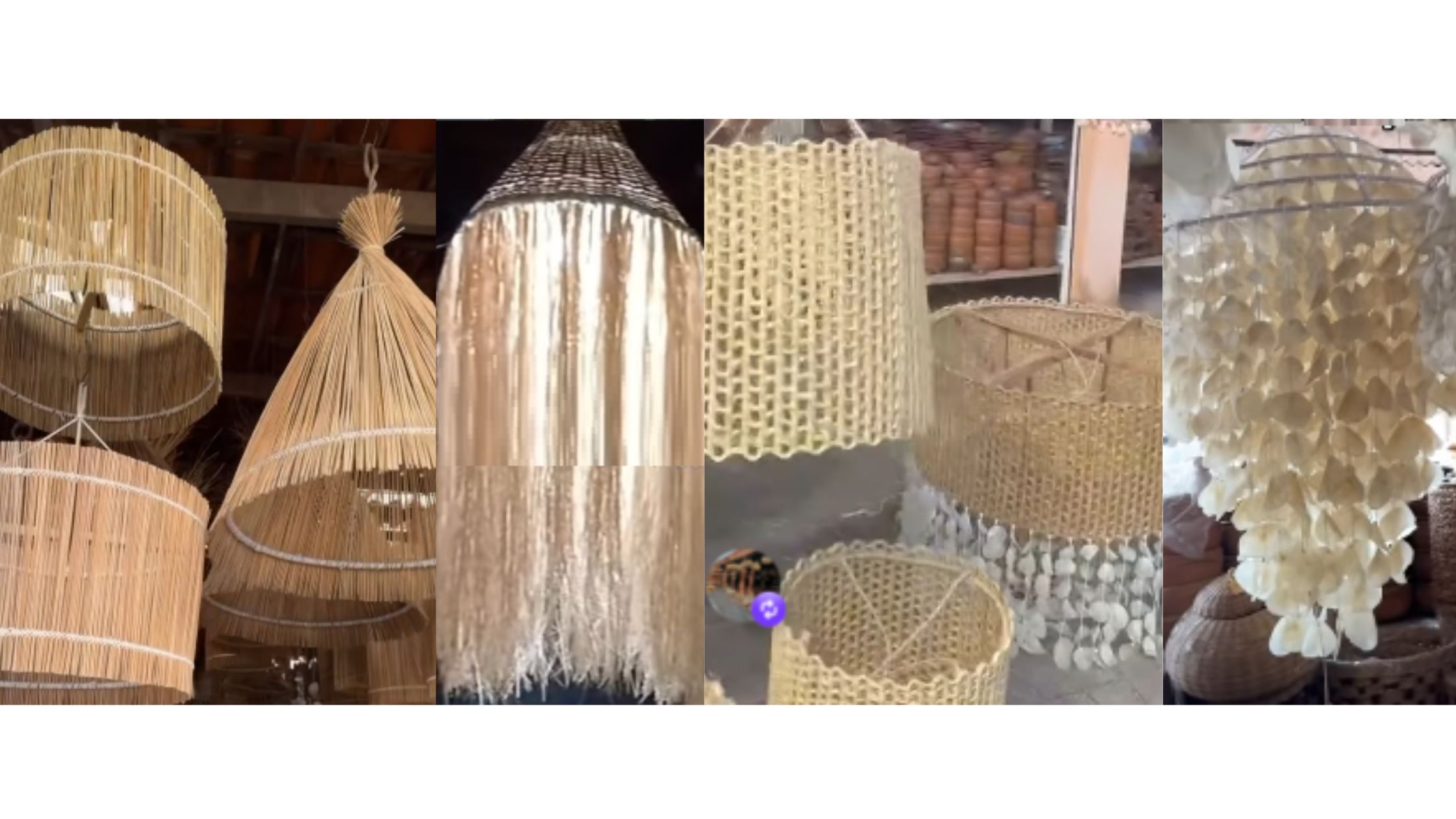 Natural Fiber Lighting - Raffia Objects Home Decor